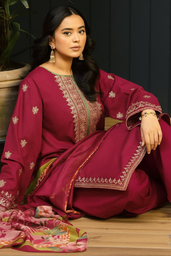 Urge Brand Dhanak Three Piece Embroidery (Copy) (Copy)