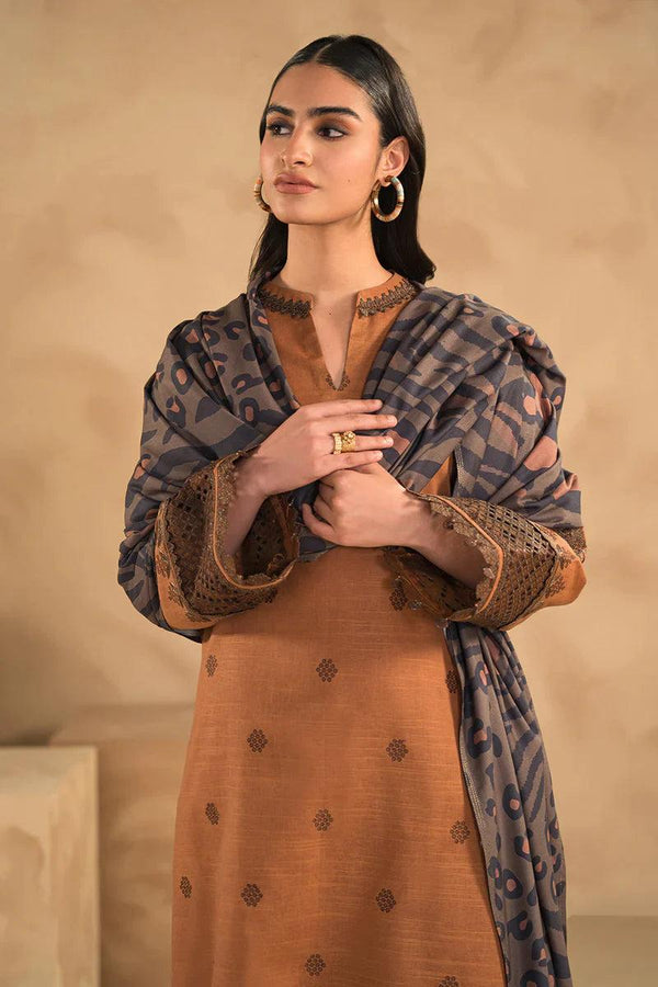 Urge Brand Dhanak Three Piece Embroidery