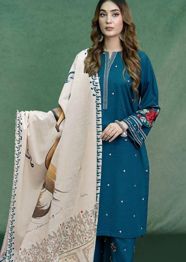Urge Brand Dhanak Three Piece Embroidery