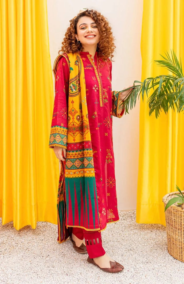 Batik Breeze Three Piece  Dhanak Collection