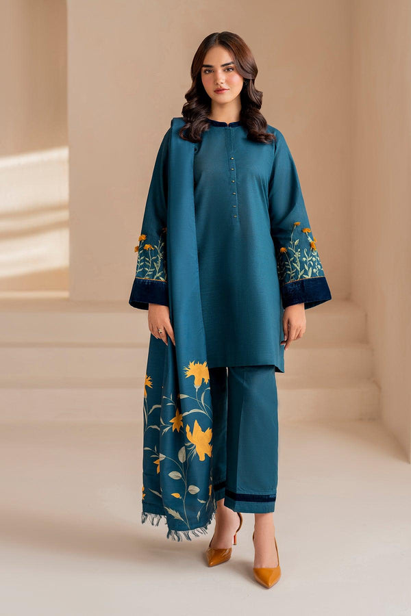 Urge Brand Dhanak Three Piece Embroidery