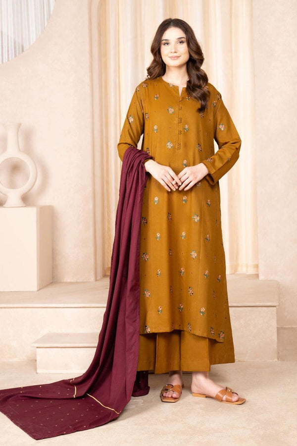 Urge Brand Dhanak Three Piece Embroidery